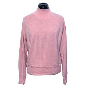 Athleta Mock Neck Sweatshirt Pink Heather XXS 466775-02 Womens